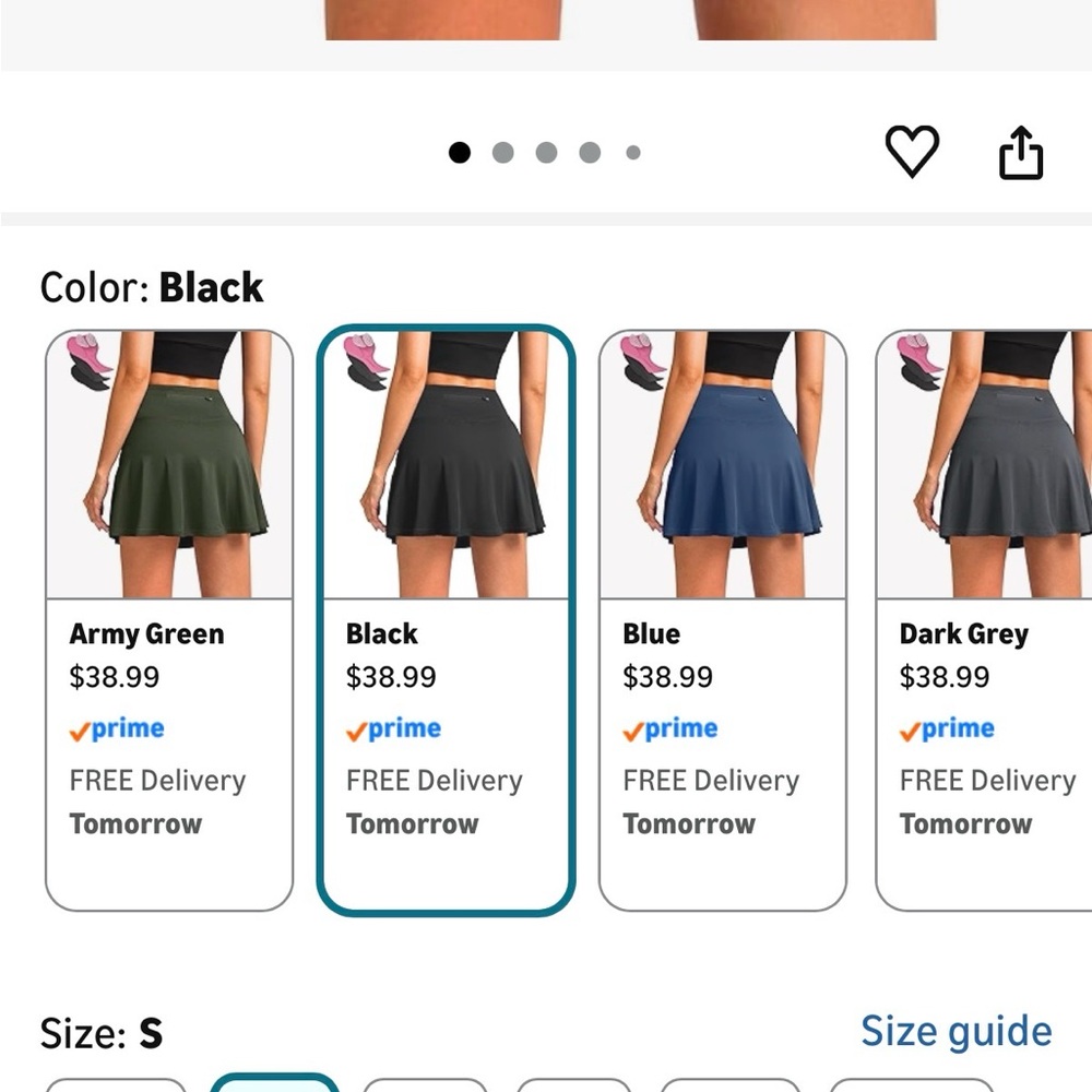 Women's Black Cycling Skirt - Picture 2 of 8